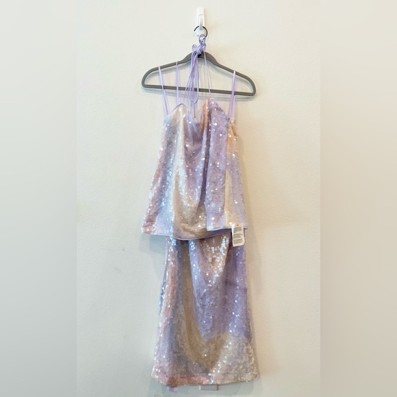 NWT ASOS Abstract Print Sequin Set - Pastel Hues - Picture 3 of 8